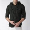 Casual Hooded Denim Shirt