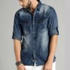 Faded Denim Casual Shirt